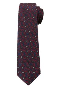 Modny Męski Krawat, Wzór PAISLEY - 6 cm - Angelo di Monti- Granatowo-Bordowy. Kolor: niebieski. Wzór: paisley #1