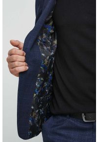 medicine - Medicine marynarka męska kolor granatowy. Kolor: niebieski. Materiał: tkanina. Styl: klasyczny #4
