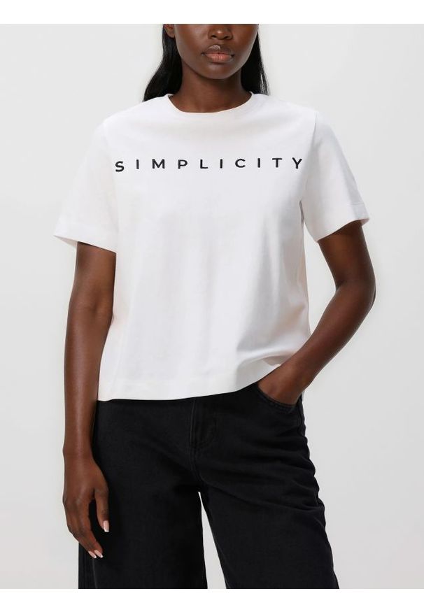 Reserved - T-shirt z haftowanym napisem - biały. Kolor: biały. Materiał: bawełna. Wzór: napisy, haft