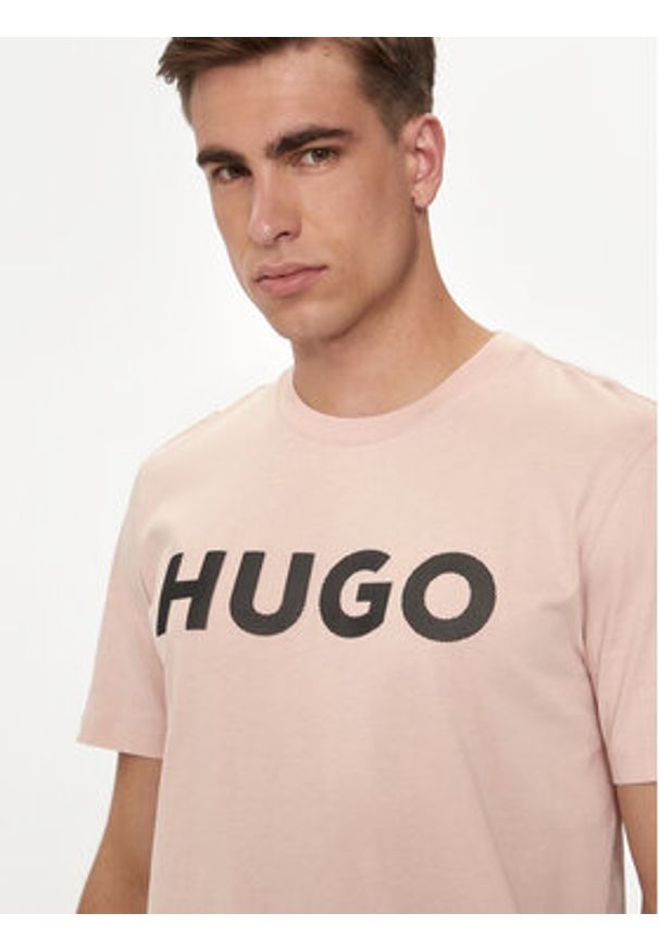 Hugo T-Shirt Dulivio 50513309 Różowy Regular Fit. Kolor: różowy. Materiał: bawełna