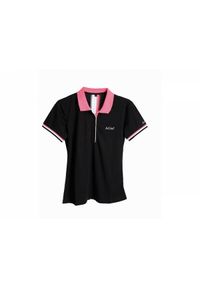 JUCAD - Damska koszulka polo JuCad. Typ kołnierza: polo. Kolor: wielokolorowy, czarny, różowy. Styl: elegancki, sportowy #1