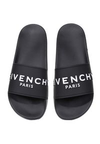 Givenchy - GIVENCHY - Czarne klapki z kontrastowym logo. Kolor: czarny #3