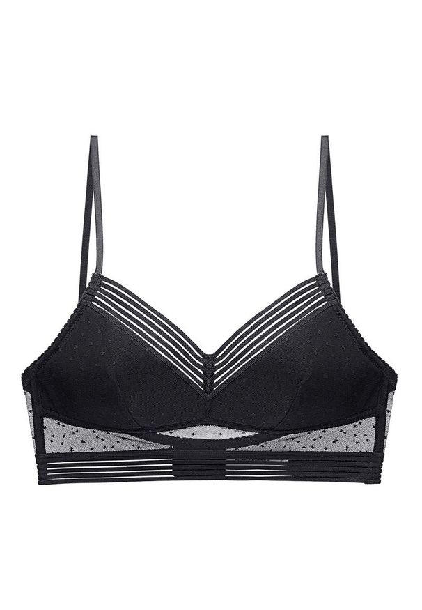 Intica - Braletka bez fiszbin na co dzień Kally. Kolor: czarny. Materiał: materiał