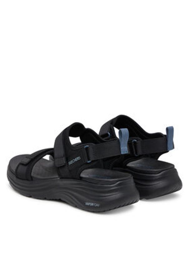 skechers - Skechers Sandały Vapor Foam-Laidback Moments 120009/BBK Czarny. Kolor: czarny. Materiał: materiał