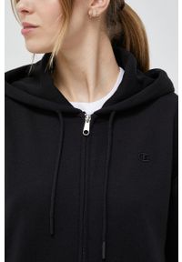 Champion bluza damska kolor czarny z kapturem gładka. Typ kołnierza: kaptur. Kolor: czarny. Materiał: dzianina. Wzór: gładki #4