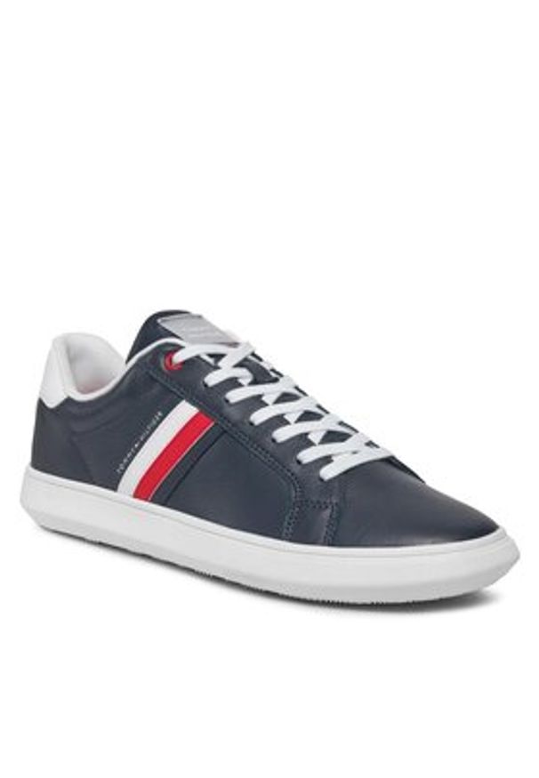 TOMMY HILFIGER - Tommy Hilfiger Sneakersy Essential Leather Cupsole FM0FM04921 Niebieski. Kolor: niebieski. Materiał: skóra