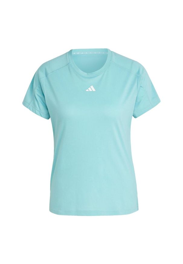 Adidas - AEROREADY Train Essentials Minimal Branding Crewneck Tee. Kolor: zielony. Materiał: materiał
