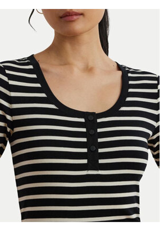 Lauren Ralph Lauren - LAUREN RALPH LAUREN Bluzka 200971086002 Czarny Slim Fit. Kolor: czarny. Materiał: bawełna