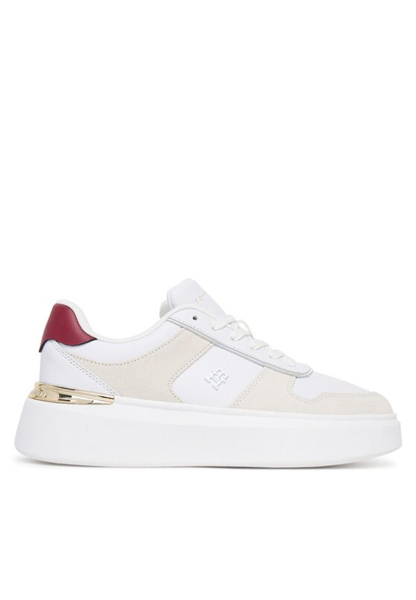 TOMMY HILFIGER - Tommy Hilfiger Sneakersy Fashion Court Mix FW0FW08632 Biały. Kolor: biały. Materiał: skóra