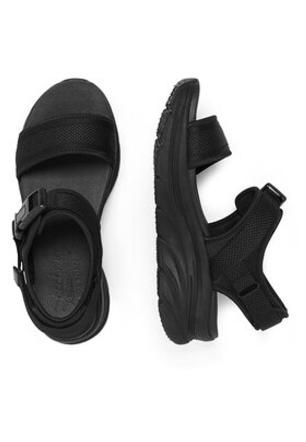skechers - Skechers Sandały D'LUX WALKER 119824 BBK Czarny. Kolor: czarny. Materiał: materiał