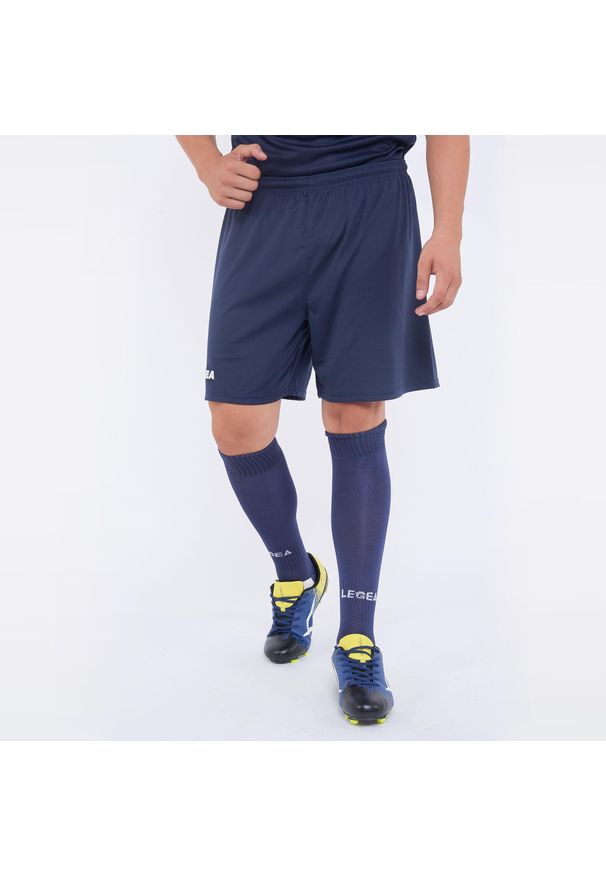 LEGEA - Spodenki piłkarskie TAIPEI niebieskie. Kolor: niebieski. Materiał: poliester. Długość: krótkie. Sezon: lato. Sport: piłka nożna