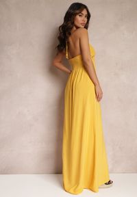 Renee - Żółta Sukienka Dancemaker. Kolor: żółty. Materiał: guma. Wzór: gładki, ażurowy. Styl: boho. Długość: maxi #4