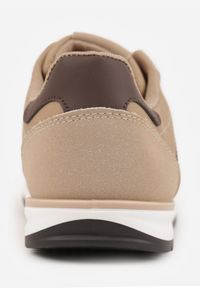 Born2be - Beżowo-Brązowe Sneakersy z Geometrycznym Motywem Jannata. Okazja: na co dzień. Kolor: beżowy. Materiał: jeans, dresówka. Wzór: geometria #5