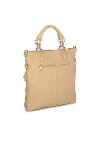 Kazar - Duża skórzana torebka z odpinanymi rączkami. Kolor: beżowy. Materiał: zamszowe, skórzane. Rozmiar: duże #2