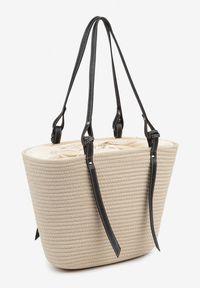 Renee - Beżowa Szydełkowa Torebka Typu Shopper z Bawełny Mevonna. Kolor: beżowy. Sezon: lato. Rozmiar: duże. Styl: elegancki, casual