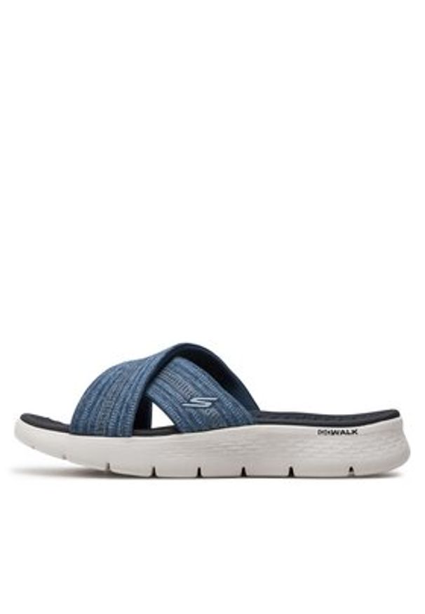 skechers - Skechers Klapki Go Walk Flex Sandal-Impressed 141420/NVY Granatowy. Kolor: niebieski. Materiał: materiał