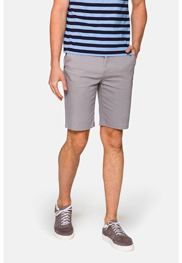 Lancerto - Szorty Szare Mauritius. Okazja: na co dzień. Kolor: szary. Materiał: bawełna, elastan, materiał, tkanina. Styl: klasyczny, sportowy, casual