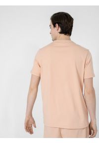 outhorn - T-shirt z nadrukiem męski - beżowy. Okazja: na co dzień. Kolor: beżowy. Materiał: dzianina, bawełna. Wzór: nadruk. Styl: casual #5