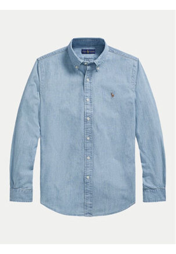 Polo Ralph Lauren Koszula jeansowa 710792042001 Niebieski Custom Fit. Typ kołnierza: polo. Kolor: niebieski. Materiał: bawełna