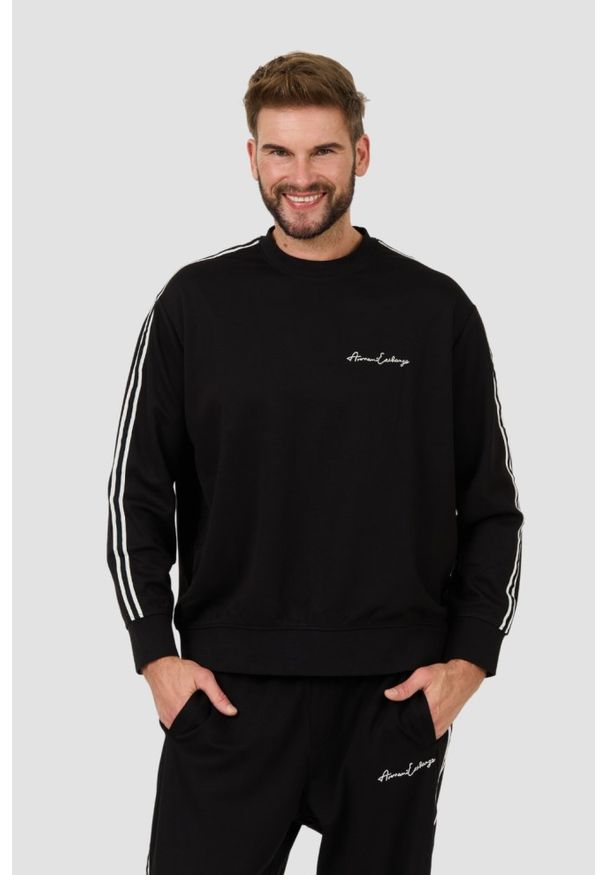 Armani Exchange - ARMANI EXCHANGE Czarna męska bluza, Rozmiar XL. Kolor: czarny