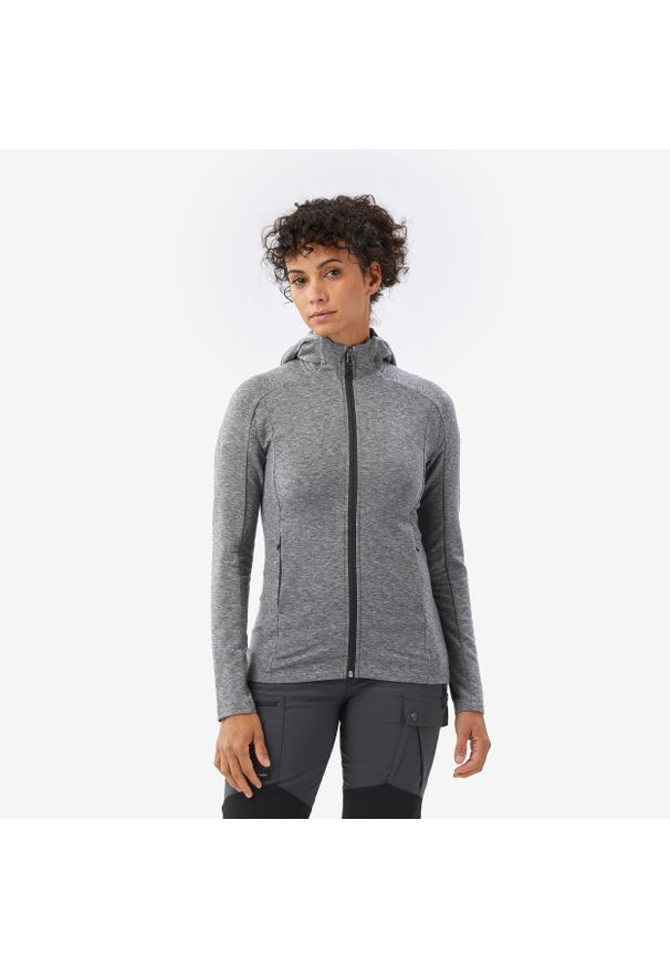 SIMOND - Bluza trekkingowa damska Merino Fresh. Kolor: szary. Materiał: wełna, materiał, poliamid, lyocell, elastan. Sport: turystyka piesza