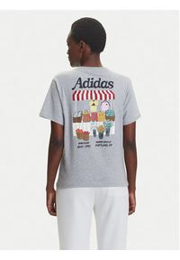 Adidas - adidas T-Shirt Farmers Market Graphic KB2486 Szary Regular Fit. Kolor: szary. Materiał: bawełna