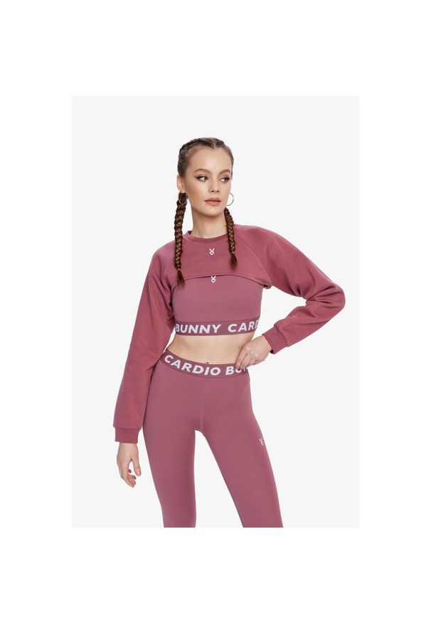 Bluza fitness damska Cardio Bunny Cozy. Kolor: różowy. Sport: fitness