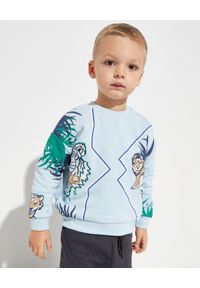 Kenzo kids - KENZO KIDS - Błękitna bluza z nadrukiem zwierzęcym 0-4 lat. Kolor: niebieski. Materiał: bawełna, prążkowany. Długość rękawa: długi rękaw. Długość: długie. Wzór: motyw zwierzęcy, nadruk. Sezon: lato. Styl: klasyczny #5