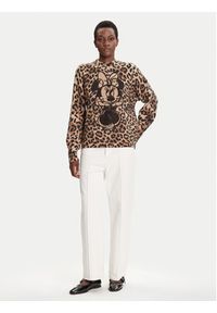 Desigual Sweter Minnie 25WWJF43 Brązowy Regular Fit. Kolor: brązowy. Materiał: syntetyk #4