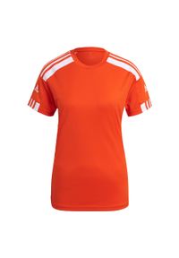 Adidas - Koszulka damska adidas Squadra 21 Jersey. Kolor: biały, pomarańczowy, wielokolorowy. Materiał: jersey