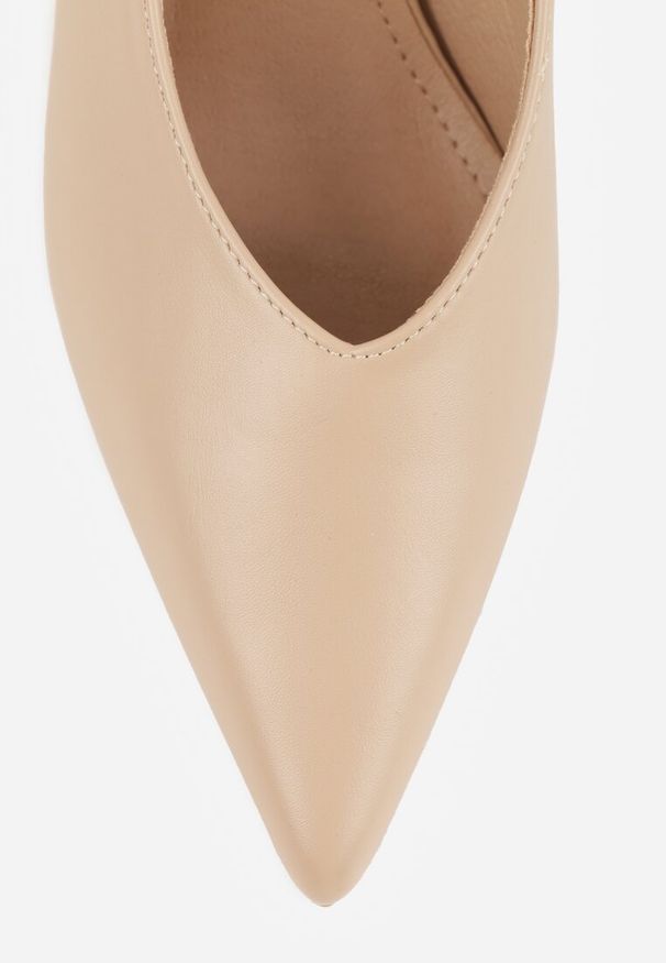 Renee - Ciemnobeżowe Czółenka Sandały Vices na Szpilce Slingback Kolliva. Okazja: na spotkanie biznesowe, na co dzień. Kolor: beżowy. Obcas: na szpilce. Styl: elegancki, biznesowy, casual