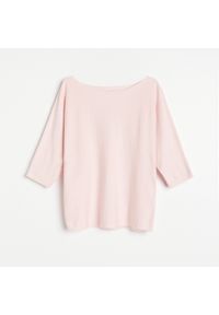 Reserved - Gładki sweter - Różowy. Kolor: różowy. Wzór: gładki #1