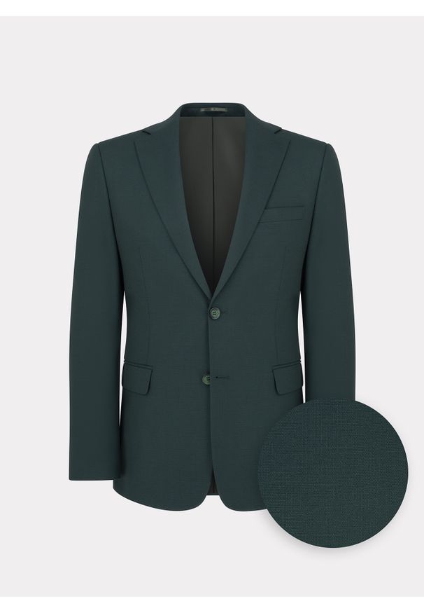 Pako Lorente - PAKO LORENTE - Zielona marynarka garniturowa. Kolor: zielony. Materiał: poliester, wiskoza, elastan. Wzór: gładki. Styl: młodzieżowy