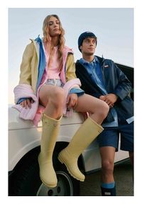 Hunter Kalosze HFW-006 Żółty. Kolor: żółty. Materiał: kauczuk #6