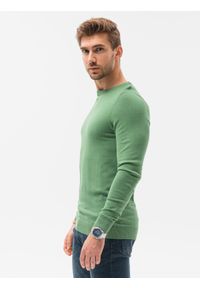 Ombre Clothing - Elegancki sweter męski - zielony V13 - Rozmiar: XXL. Kolor: zielony. Materiał: wiskoza, nylon. Styl: elegancki