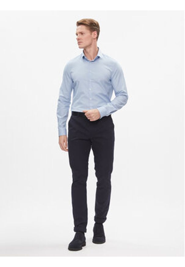 Calvin Klein Koszula K10K112305 Błękitny Slim Fit. Kolor: niebieski. Materiał: bawełna