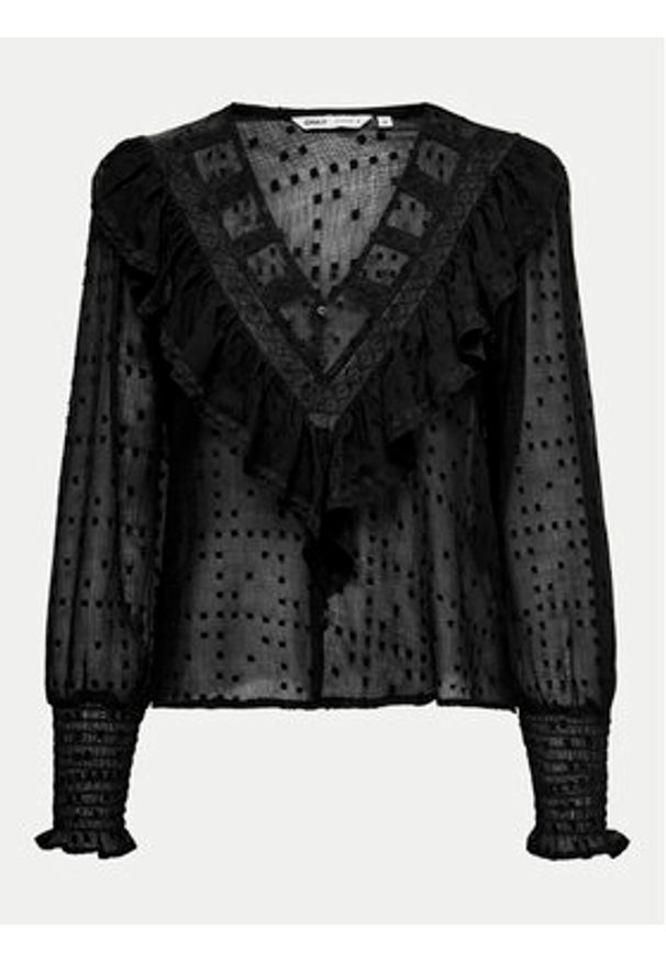 only - ONLY Bluzka Eleanor 15324229 Czarny Regular Fit. Kolor: czarny. Materiał: syntetyk