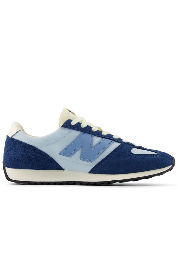 Buty unisex New Balance U471AO - niebieskie. Kolor: niebieski. Materiał: skóra, zamsz, guma. Szerokość cholewki: normalna. Wzór: jodełka