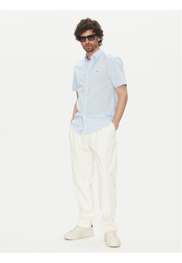 TOMMY HILFIGER - Tommy Hilfiger Koszula MW0MW37584 Błękitny Regular Fit. Kolor: niebieski. Materiał: bawełna