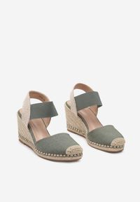 Renee - Zielone Sandały Espadryle na Plecionym Koturnie Batulia. Kolor: zielony. Sezon: lato. Obcas: na koturnie. Styl: elegancki #4