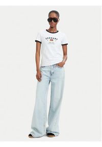 Guess Jeans T-Shirt W6YI16 K3995 Biały Slim Fit. Kolor: biały. Materiał: bawełna #5
