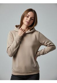 Sinsay - Bluza hoodie basic - beżowy. Kolor: beżowy