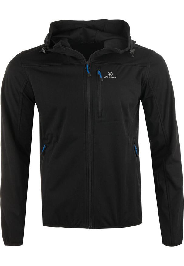 ZUMBA WEAR - Męska Kurtka Softshell Athl. DPT Agar Czarna 2XL Wodoodporna. Kolor: czarny. Materiał: softshell. Sport: turystyka piesza