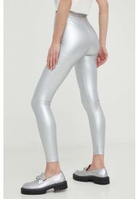 Answear Lab legginsy damskie kolor srebrny. Stan: podwyższony. Kolor: srebrny. Materiał: dzianina. Styl: wakacyjny #2