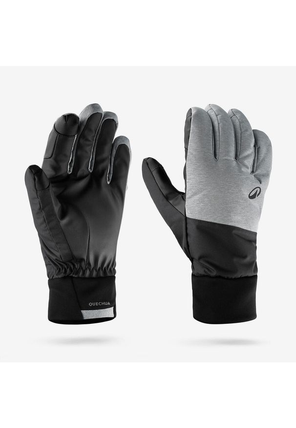 WEDZE - Rękawice narciarskie dla dorosłych Wedze 100. Kolor: szary, wielokolorowy, czarny. Materiał: syntetyk, tkanina, futro. Sezon: zima. Sport: narciarstwo