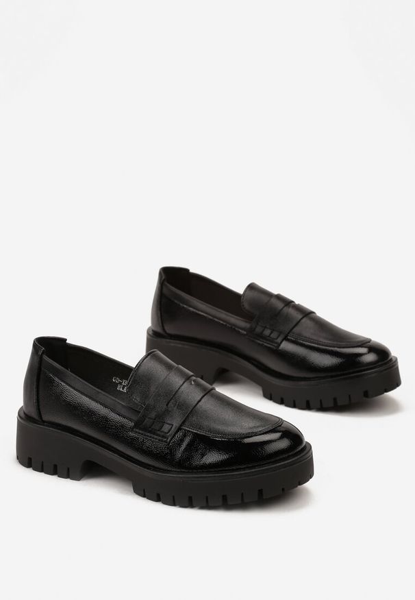 Born2be - Czarne Eleganckie Mokasyny ze Skórzaną Wkładką Ulanna. Kolor: czarny. Materiał: skóra. Styl: elegancki