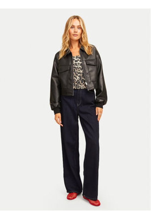 JJXX Top Fiona 12280486 Brązowy Slim Fit. Kolor: brązowy. Materiał: bawełna