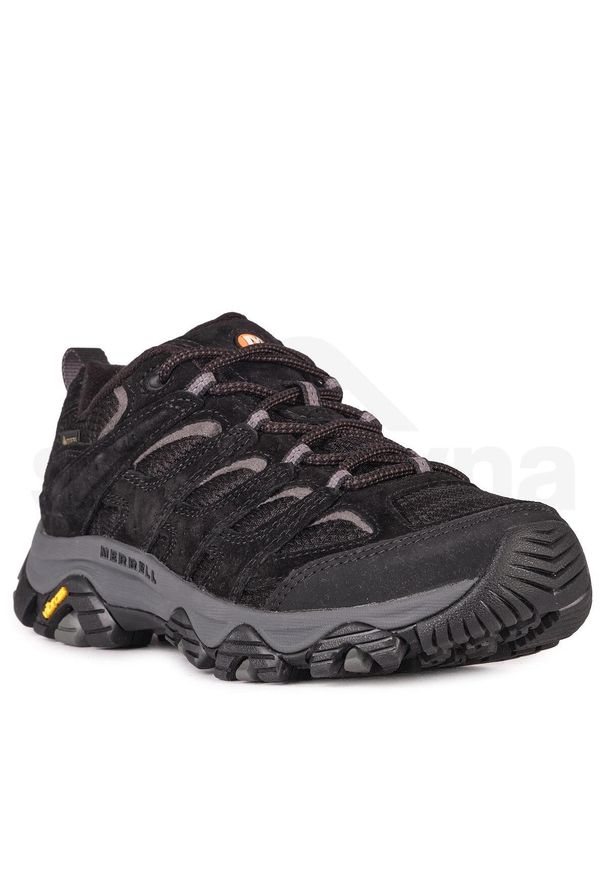 Buty trekkingowe Merrell Moab 3 GTX czarne. Kolor: czerwony, wielokolorowy, czarny. Materiał: skóra. Szerokość cholewki: normalna. Technologia: Gore-Tex. Sport: turystyka piesza