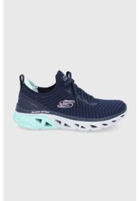 skechers - Skechers Buty kolor granatowy na płaskiej podeszwie. Zapięcie: sznurówki. Kolor: niebieski. Materiał: materiał, guma. Szerokość cholewki: normalna. Wzór: geometria. Obcas: na płaskiej podeszwie #1