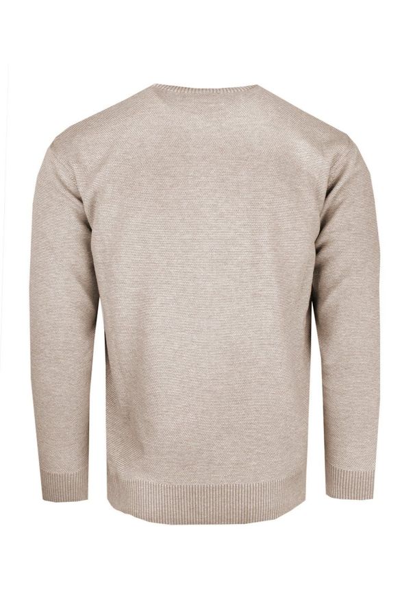 Męski Sweter Pako Jeans - Wełniany - Beżowy. Kolor: wielokolorowy, beżowy, brązowy. Materiał: akryl, wełna. Wzór: melanż. Styl: klasyczny, elegancki